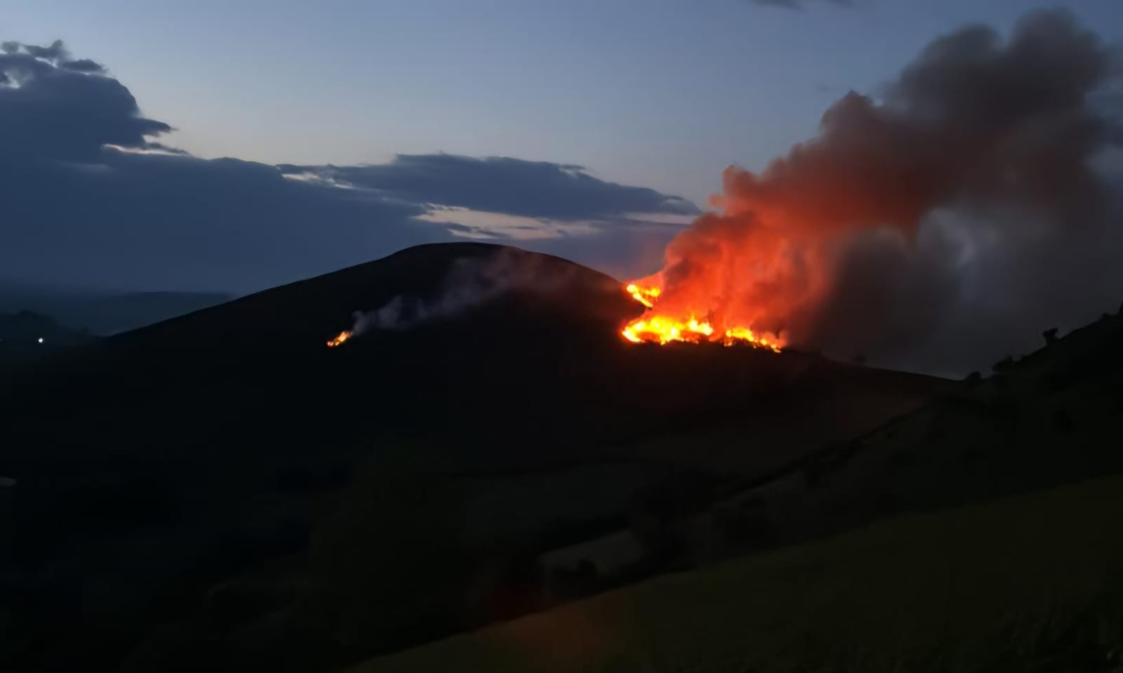 Wildfire on hills