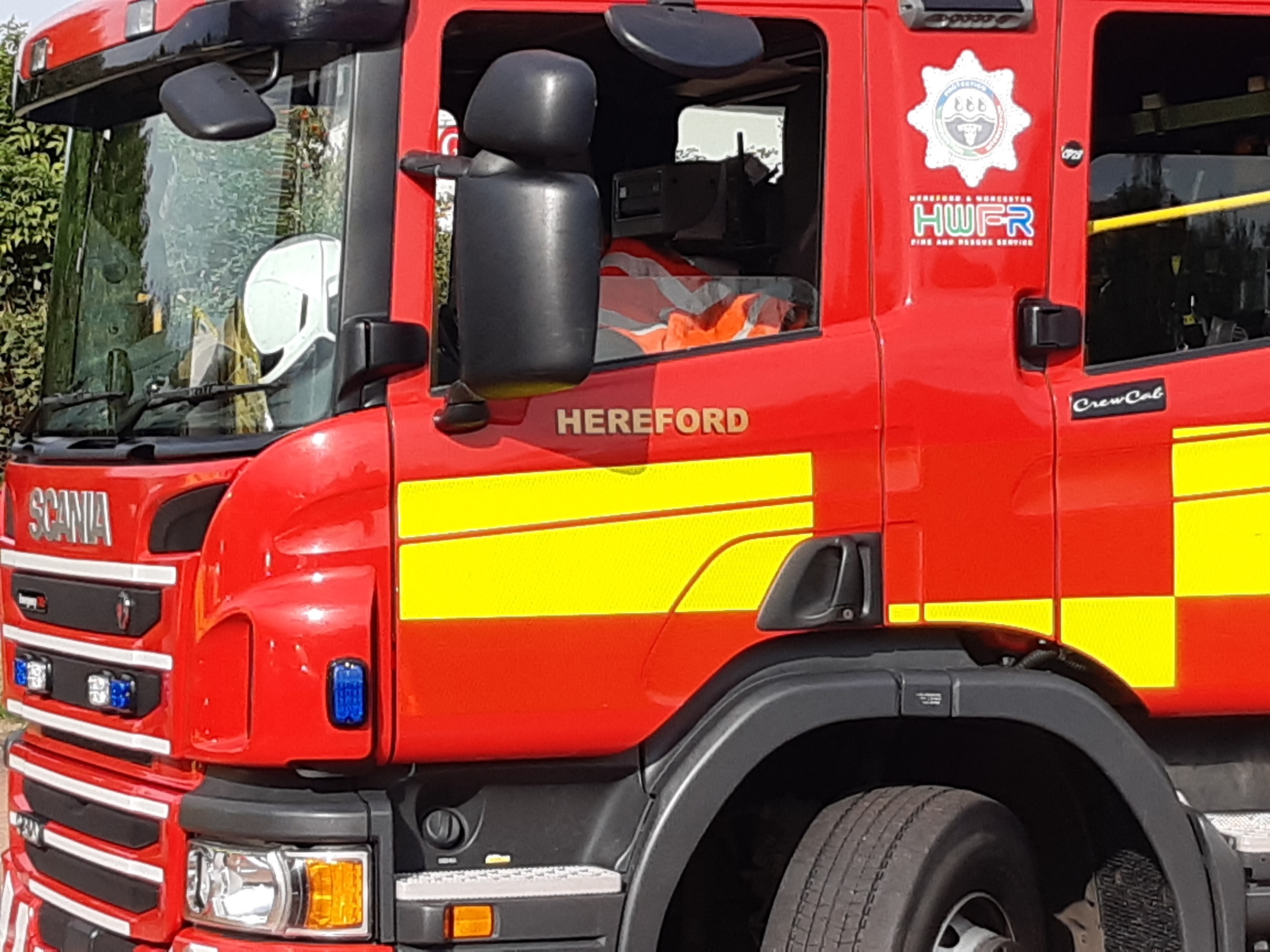Four crews tackle building fire near Hereford