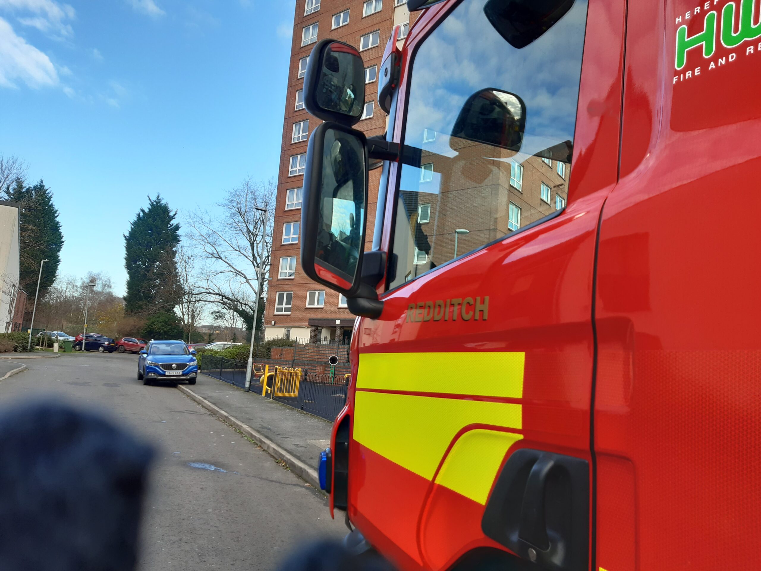 Crews help man out of building after Redditch fire