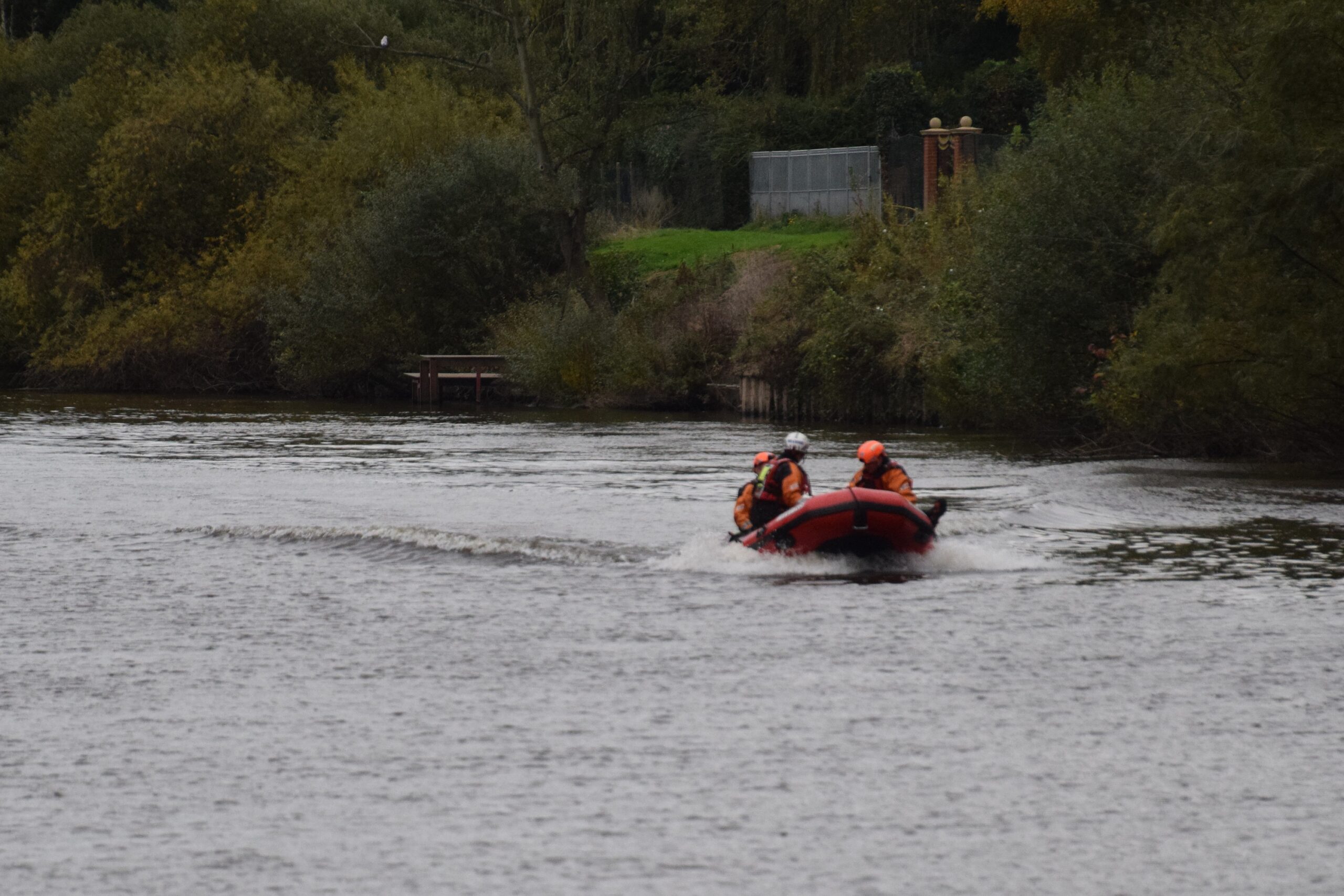 Crews ferry occupants of stranded narrowboat to safety from river