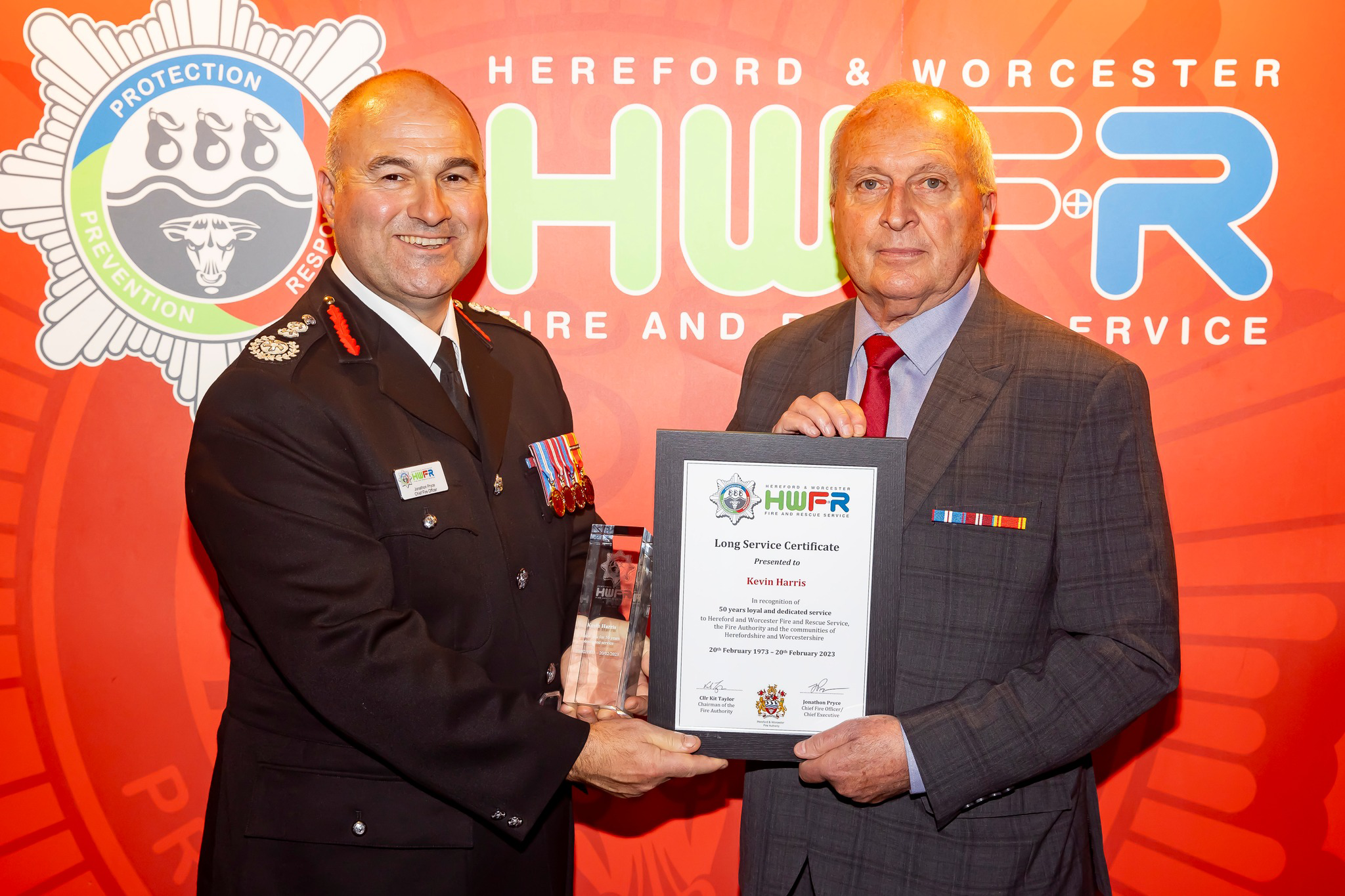 Service staff and members of the community honoured at Worcestershire awards night
