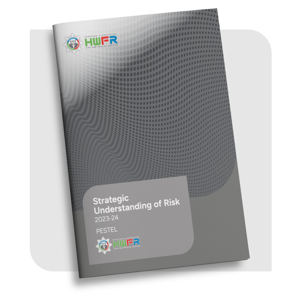 Cover image of the Strategic Understanding of Risk 2034-24: PESTEL.